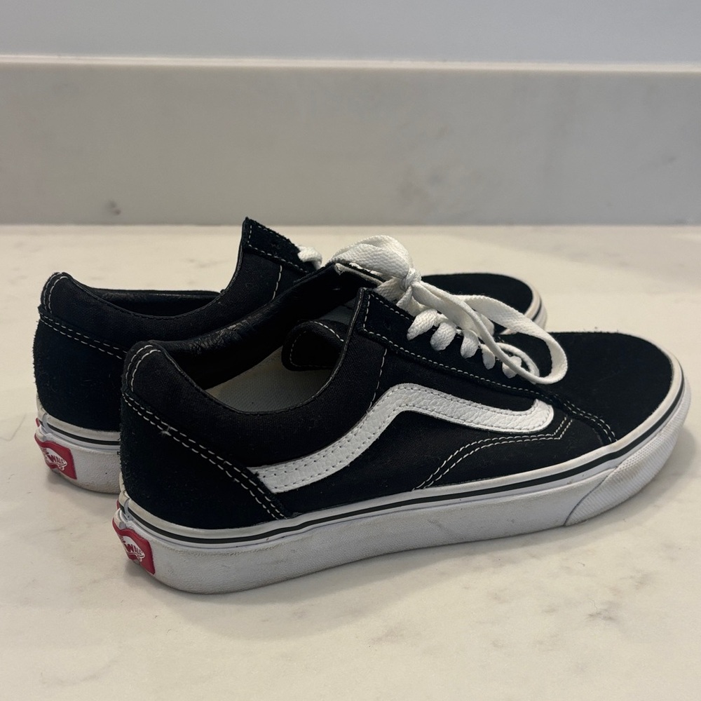 Vans Black & White Low-Top Skate Shoes